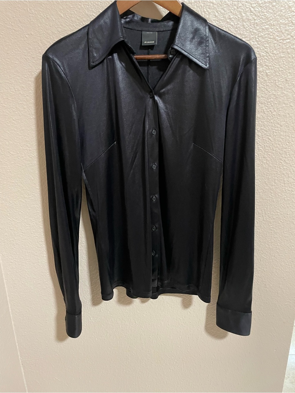 Pinko Black Long-Sleeve Button-Down Shirt